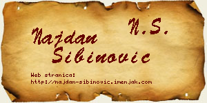 Najdan Sibinović vizit kartica
